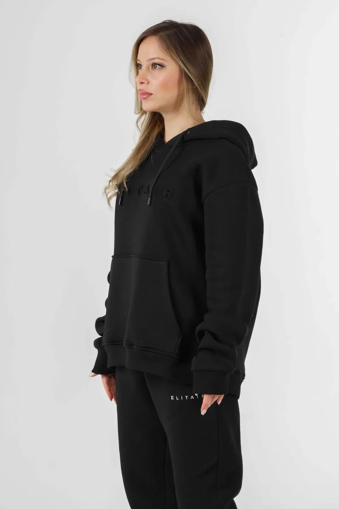 Signature Drop Kapüşonlu  – Siyah