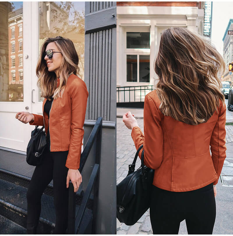 Sophia - Chic Leather Jacket