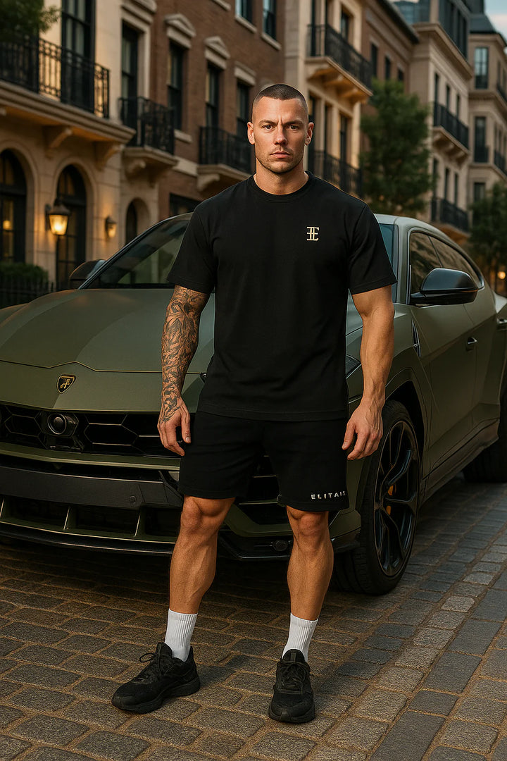 Signature drop Şort Set –  Siyah