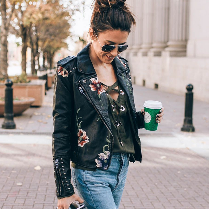 Niki - Black Floral Night Jacket