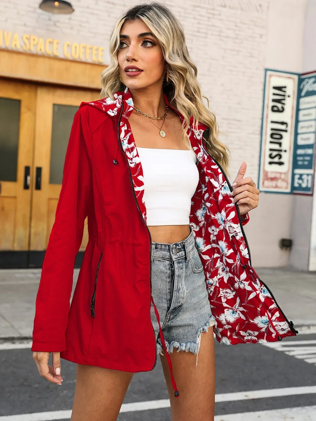 Avery™ - Lightweight Double Sided Floral Print Jacket