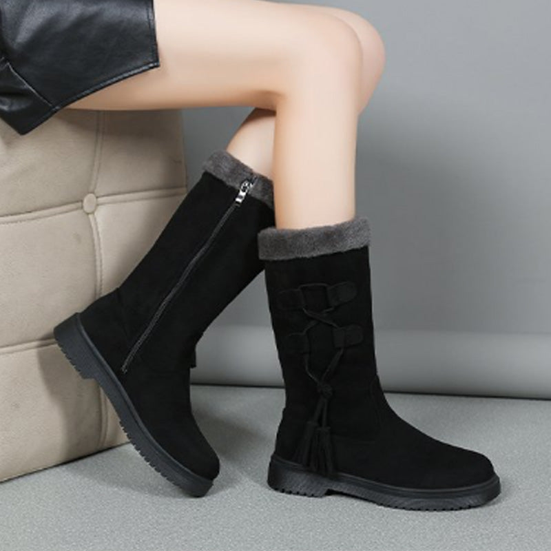 LEYL - Warm Mid-Calf Boots Side Zipper