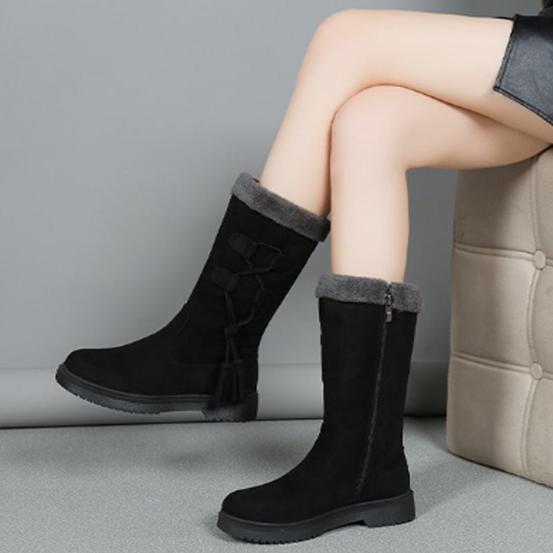 LEYL - Warm Mid-Calf Boots Side Zipper