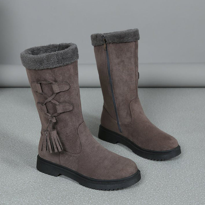 LEYL - Warm Mid-Calf Boots Side Zipper
